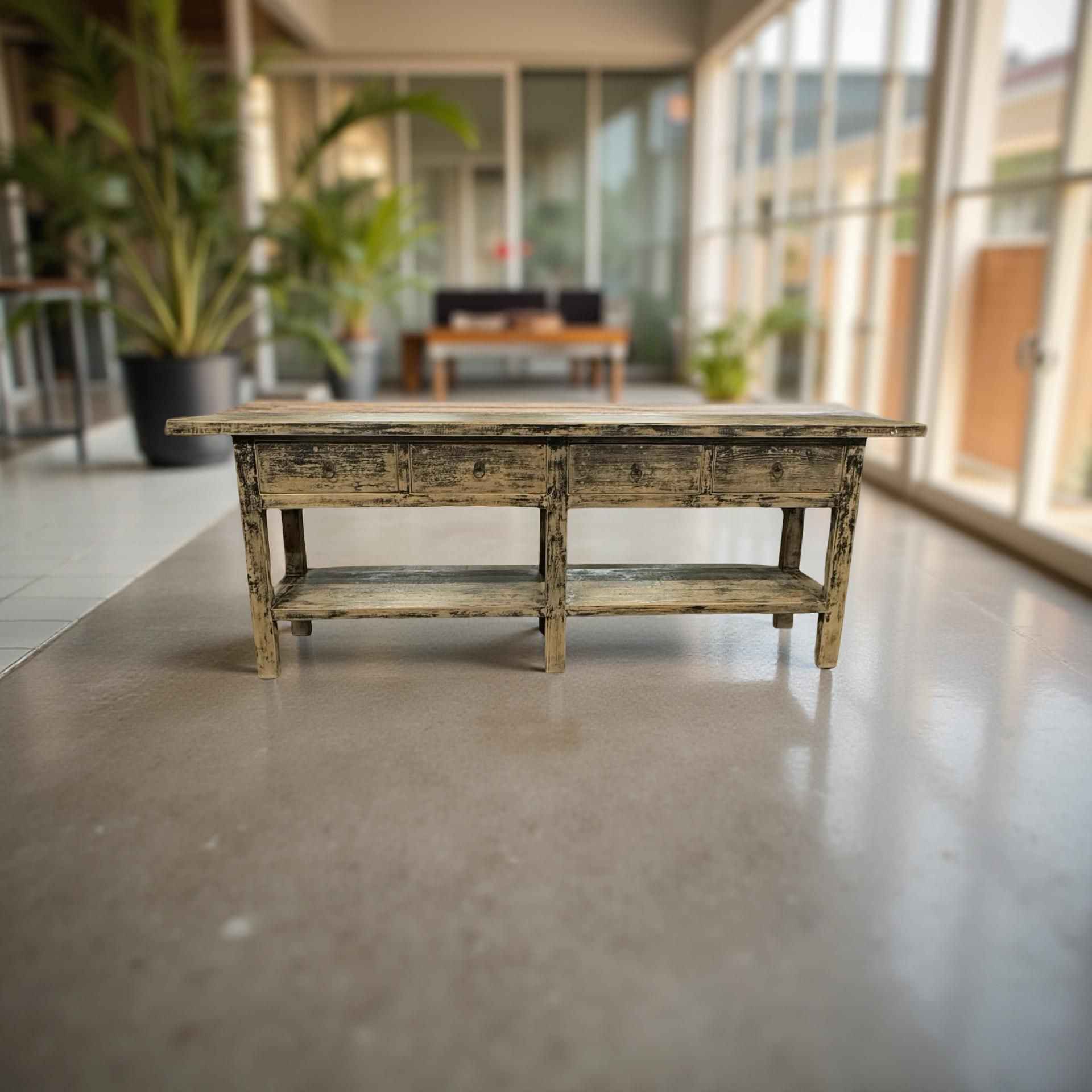 Dressoir zwart finish 4 la en plank uniek