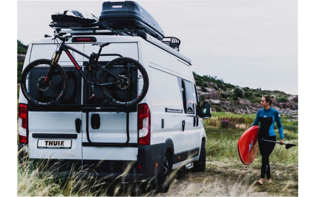 Thule Elite Van XT Heck Fahrradträger für Fiat Ducato / Citroën Jumper / Peugeot Boxer / Ram Promaster für 2 Fahrräder