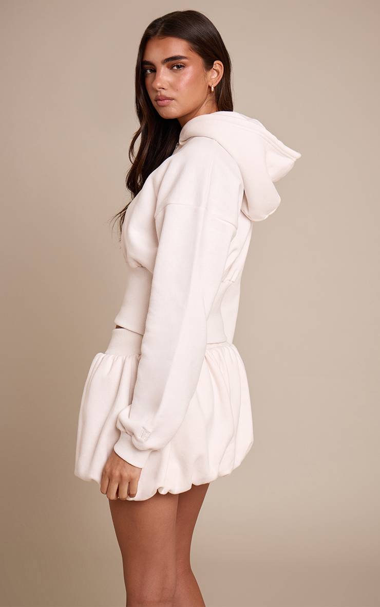Crème Veste Zippée Cintrée En Molleton