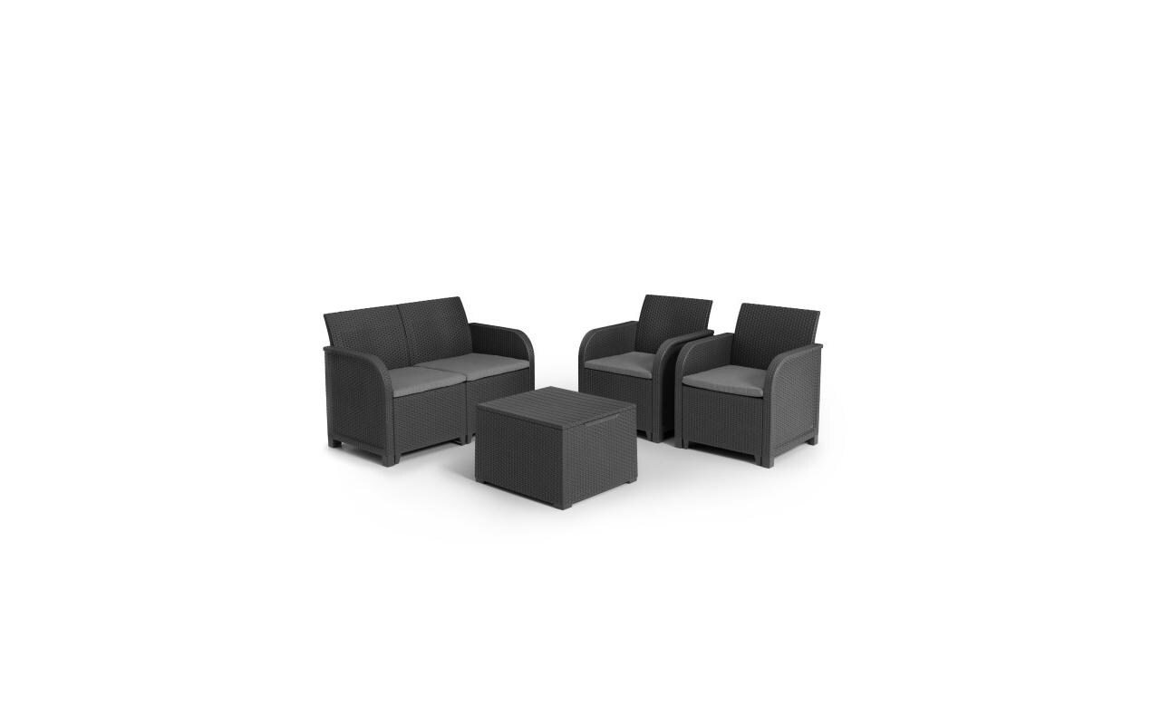 Rosalie Set, 2 Sessel + 1 Sofa, inkl. Kissen, Graphite<br>Lounge-Set