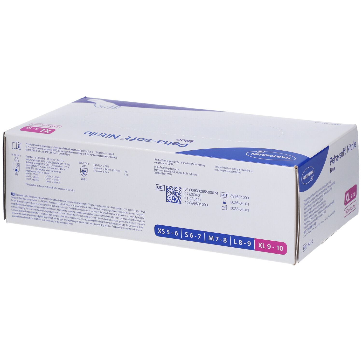 Peha-soft® nitrile blue puderfrei XL