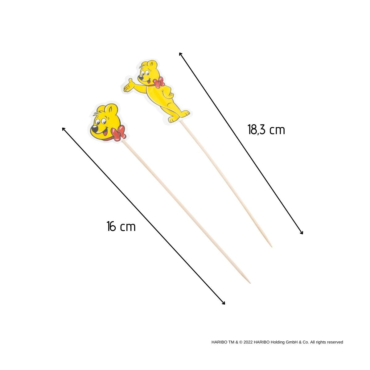 Lot de 48 piques apéritif avec décoration Haribo Zenker