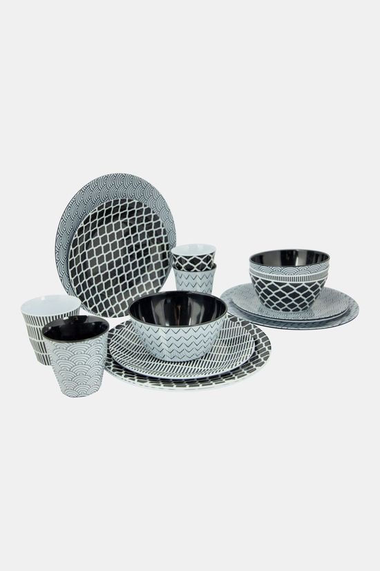 Bo-Camp Bo-Camp Servies Mix & Match 16-Delig Zwart/Wit