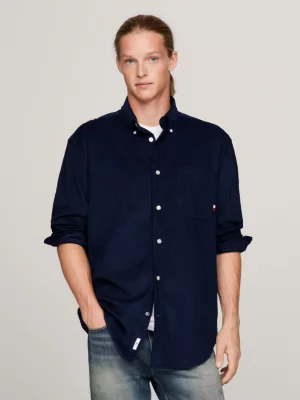 Camisa de veludo cotelê texturizado de corte regular