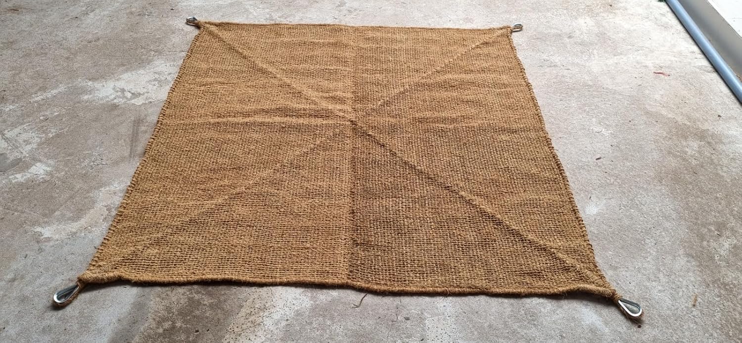 schattentuch quadratisch – 2x2 Meter – Langlebige und stilvolles Sonnensegel aus Kokosfaser – Effektiver Sonnenschutz und wasserdurchlässig – Für Terrasse oder Garten