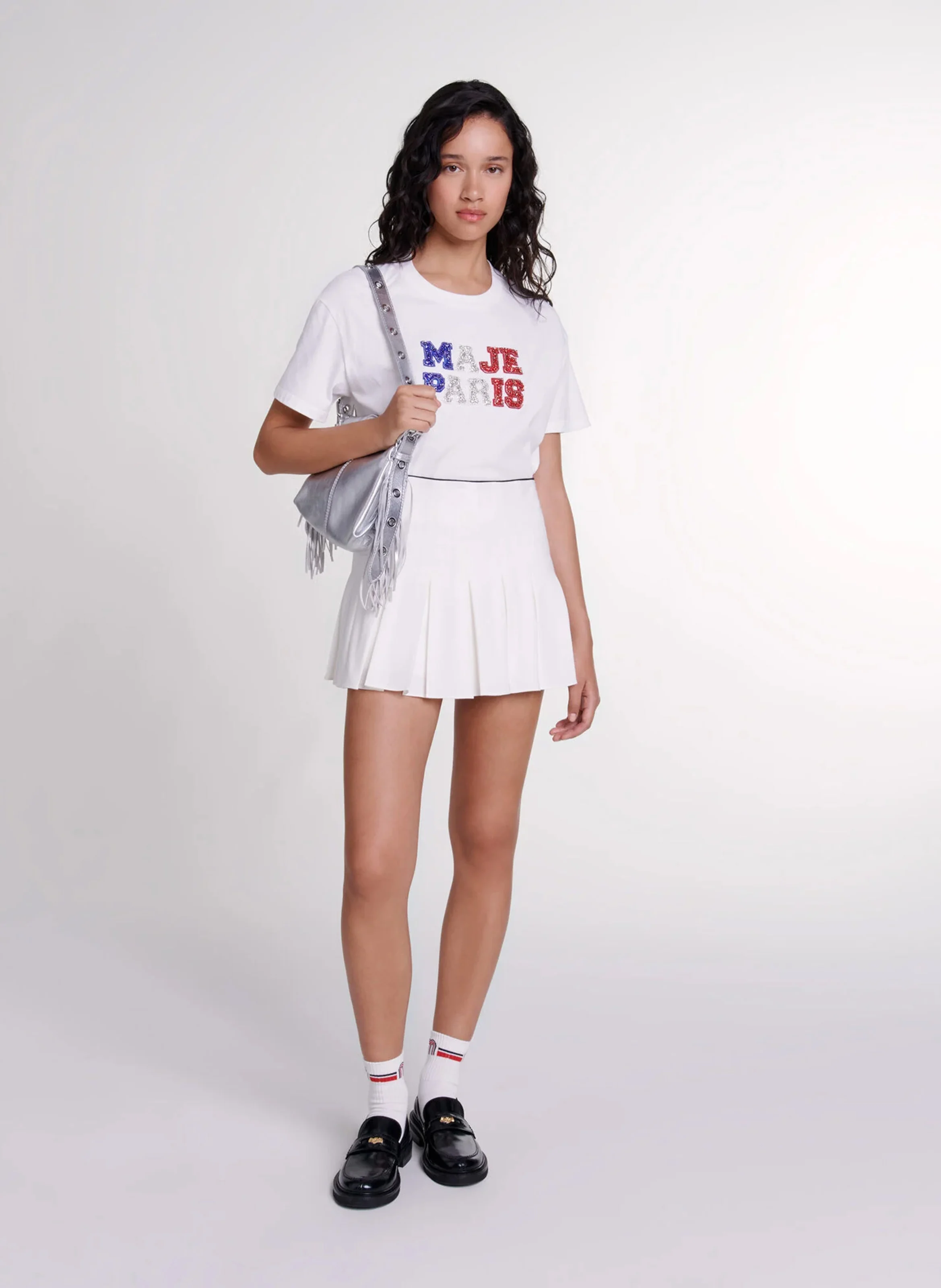 Jupe short plissée | Blanc