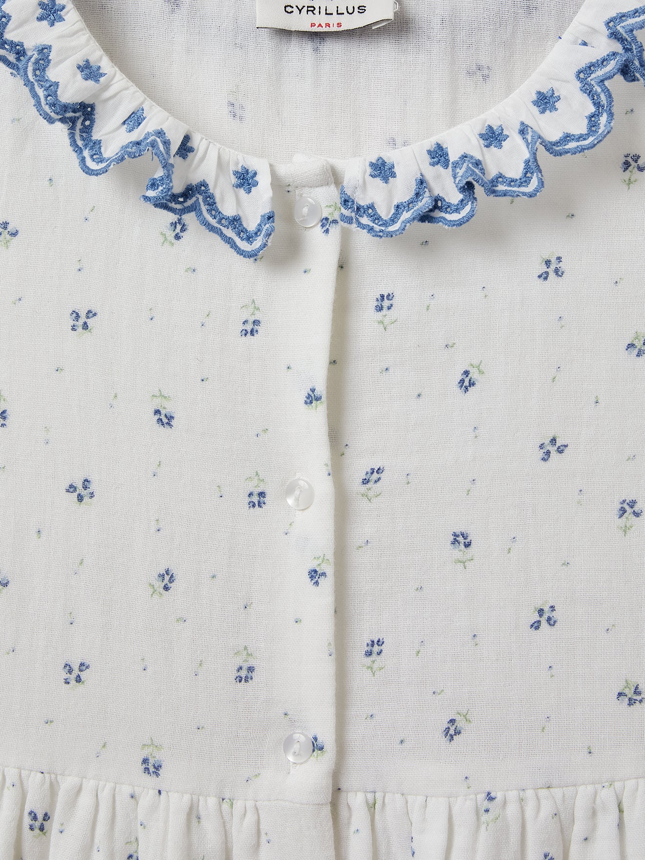 Robe brodée Fille bleuets