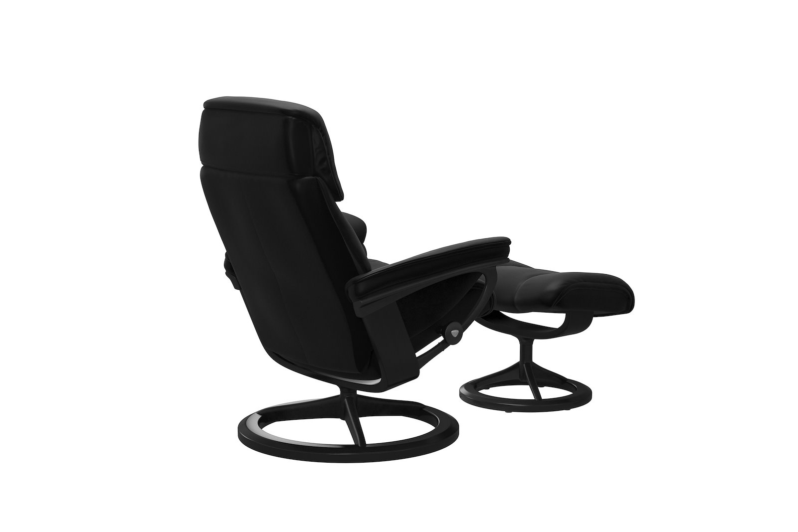 Ruby (M) lenestol med krakk Hud Batick Black - Signature - Matt sort - Smoked Oak