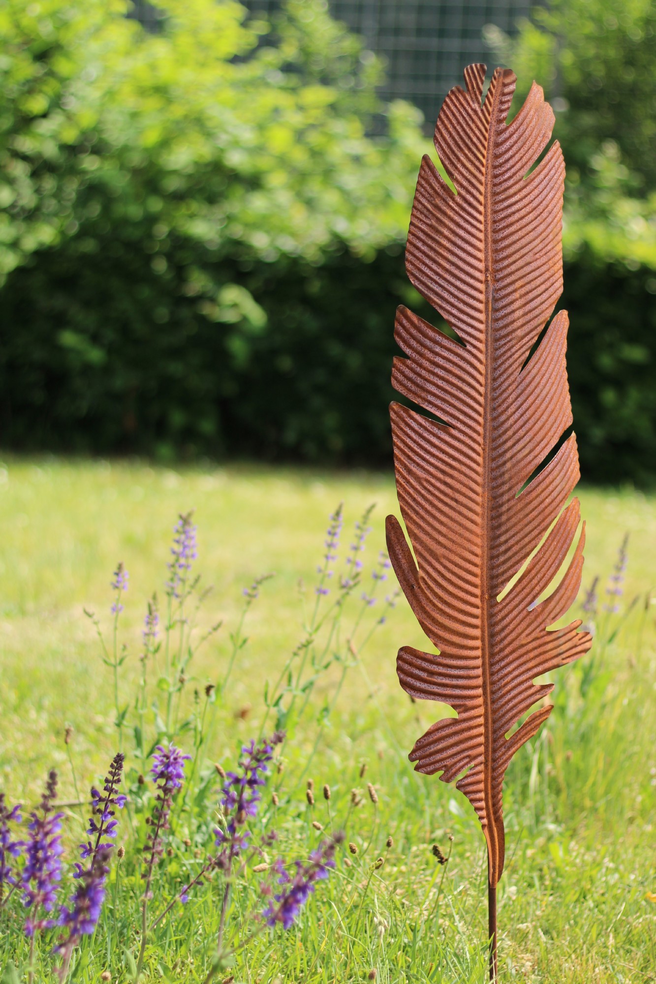 Gartenstecker 'Feder', rostbraun, T 2 cm, B 33 cm, H 110 cm günstig bestellen