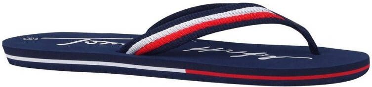 Tommy Hilfiger Teenslippers LOGO PRINT FLIP FLOP met strepen