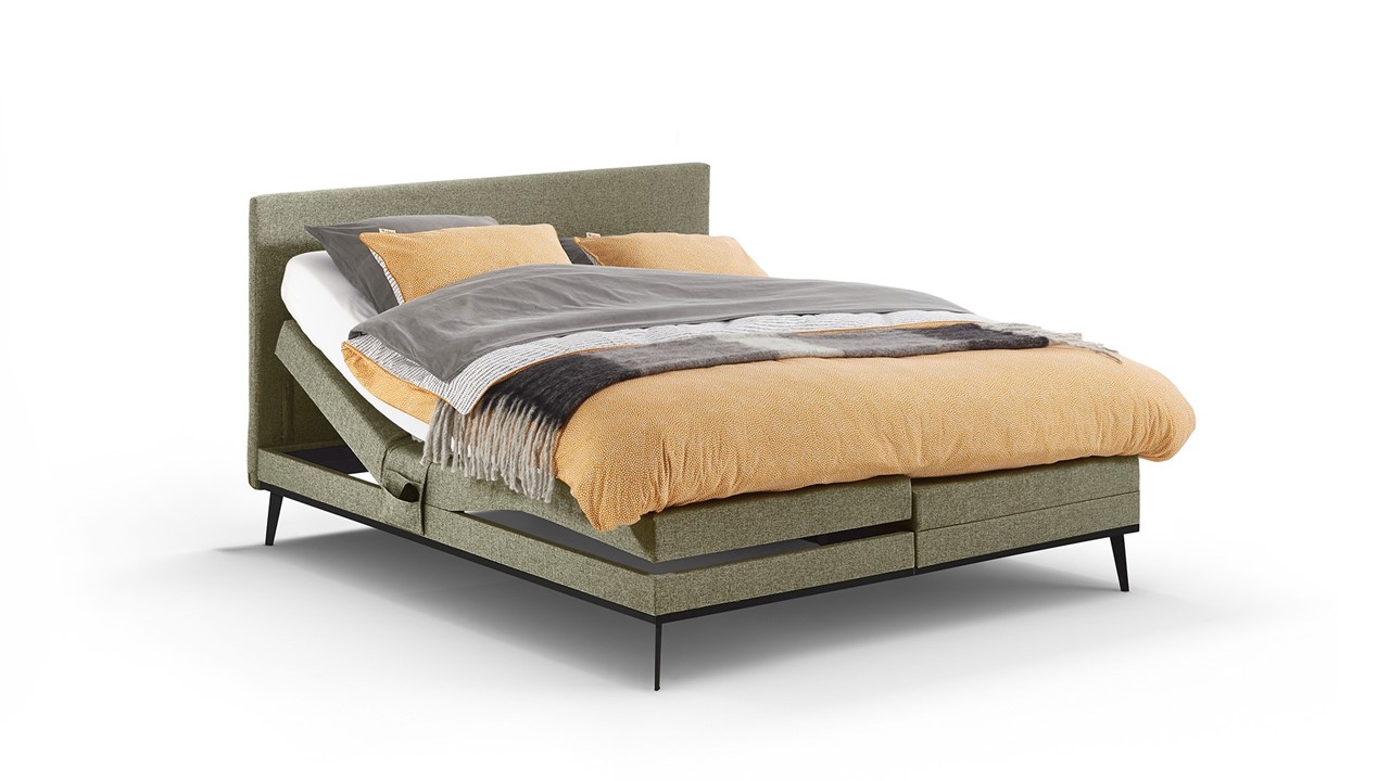 Elektrische boxspring Viggo met Silver Pocket Deluxe Foam matras adore groen