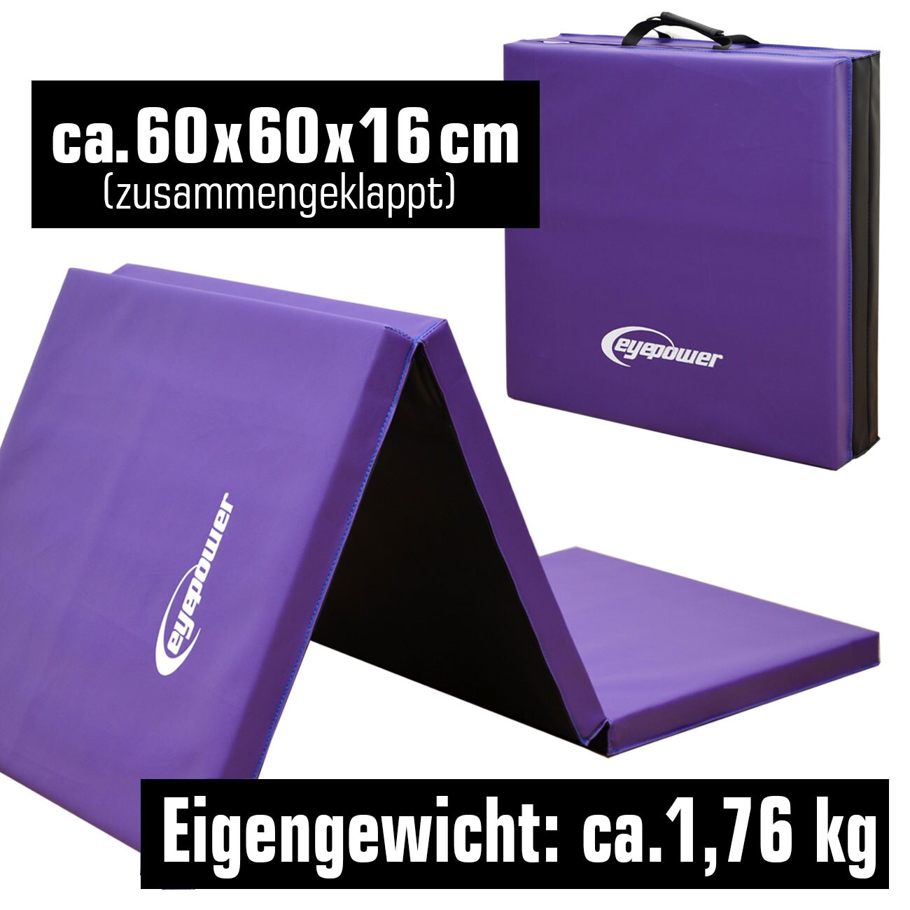 180x60 Klappbare Gymnastikmatte - 5cm dicke Turnmatte Kinder - Weichbodenmatte