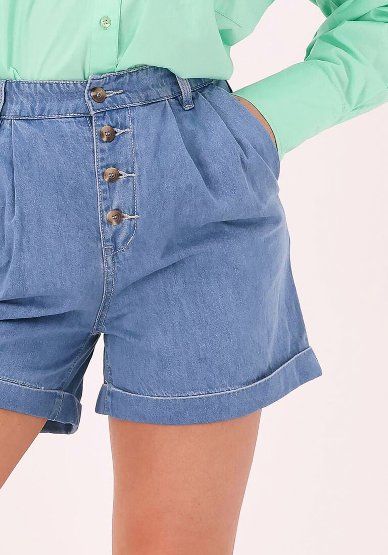 OBJECT blauwe object shorts ocean hw denim shorts