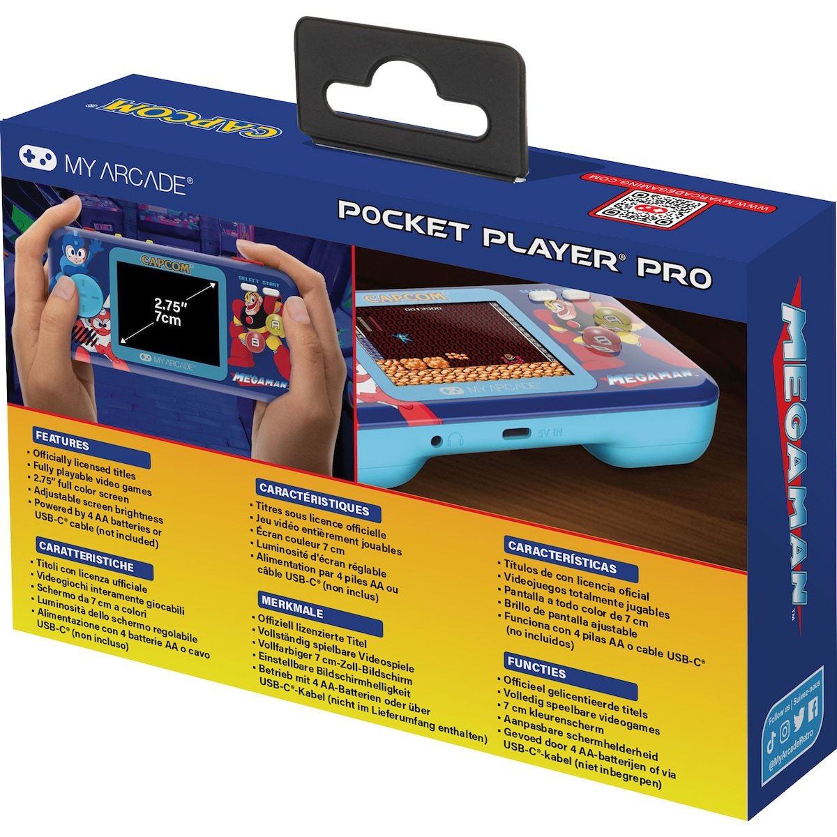 My Arcade Pocket Player Pro Mega Man håndholdt konsoll