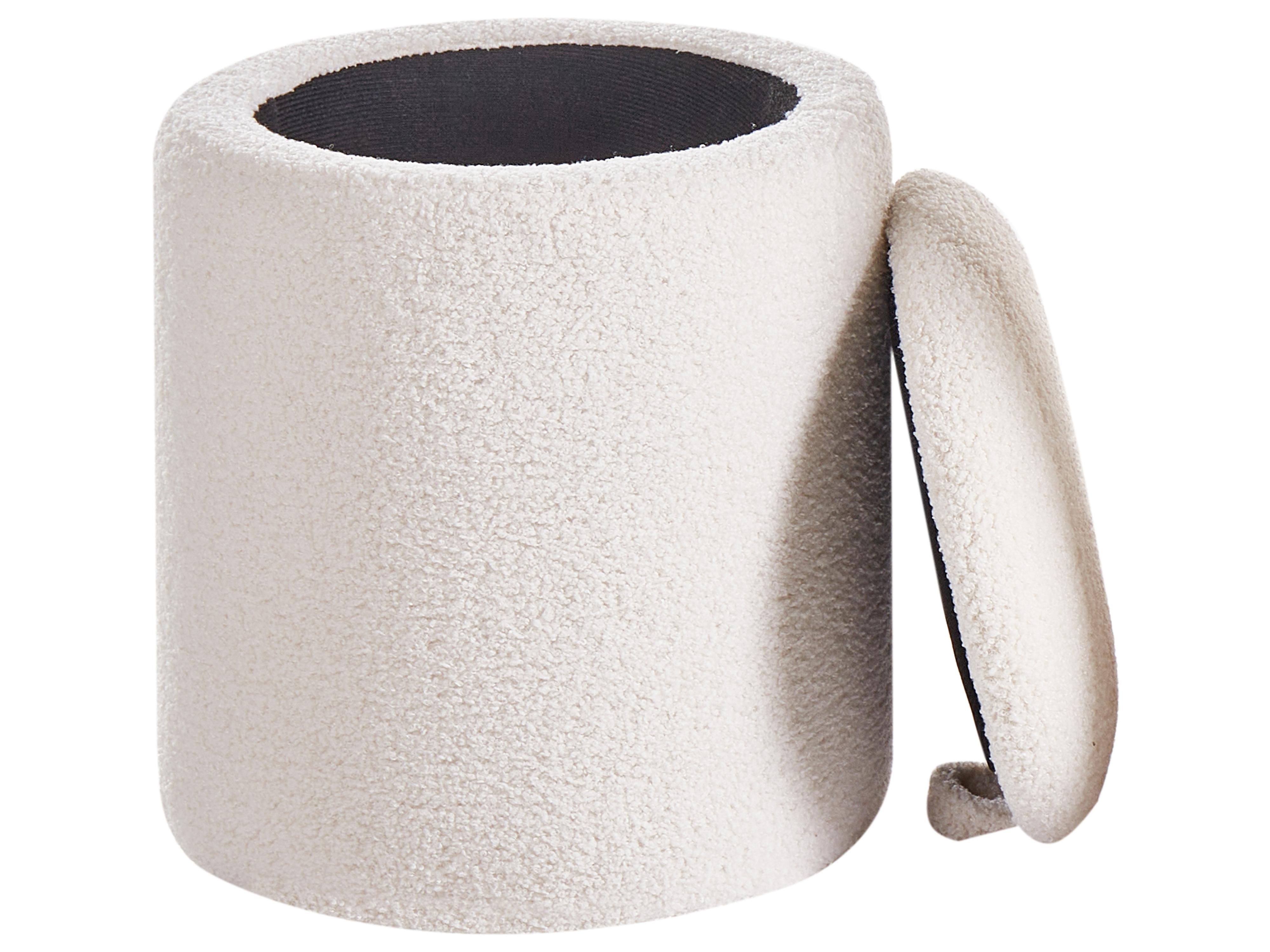 Set van 2 opbergpoefs BEREA Bouclé Gebroken wit
