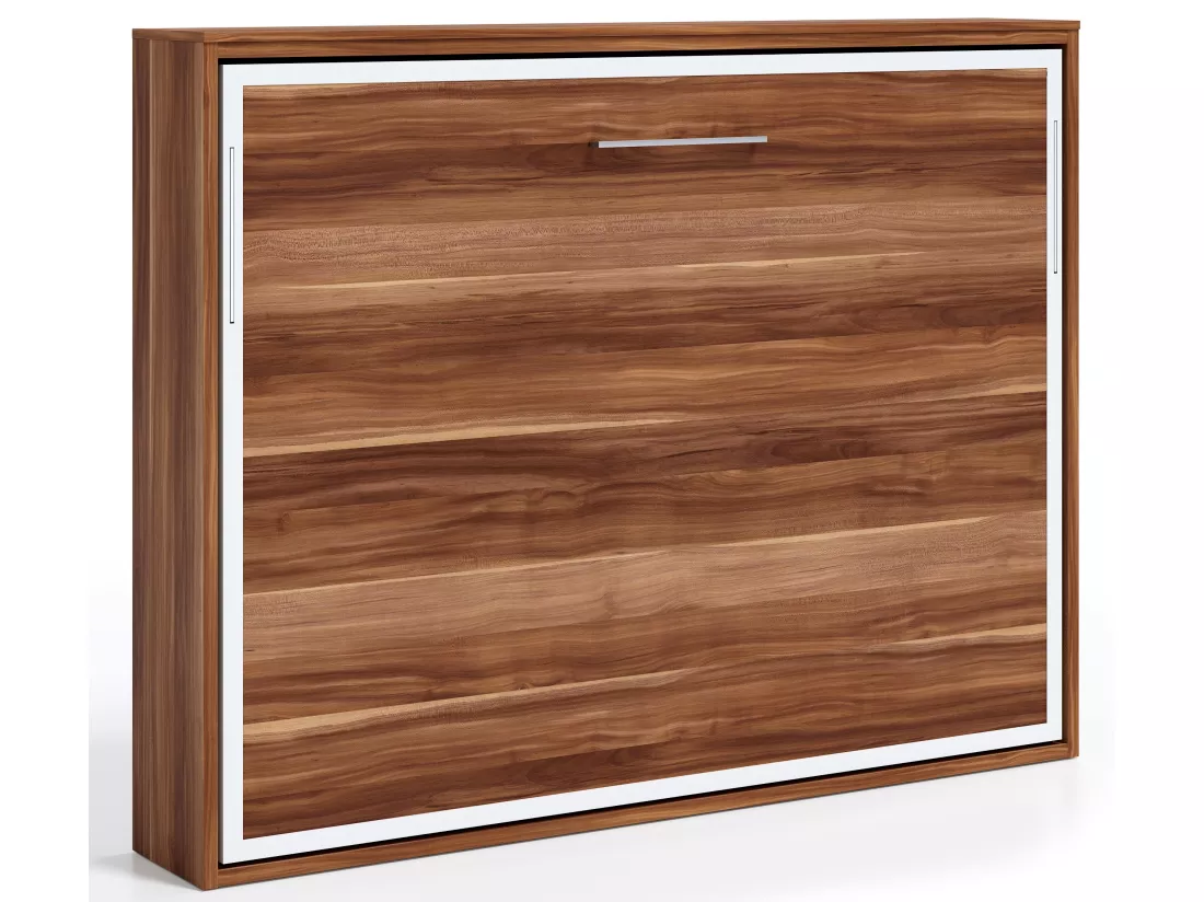 Lit escamotable horizontal 160x200 Angelina-Avec matelas-Encadrement Cambrian-Façade Cambrian