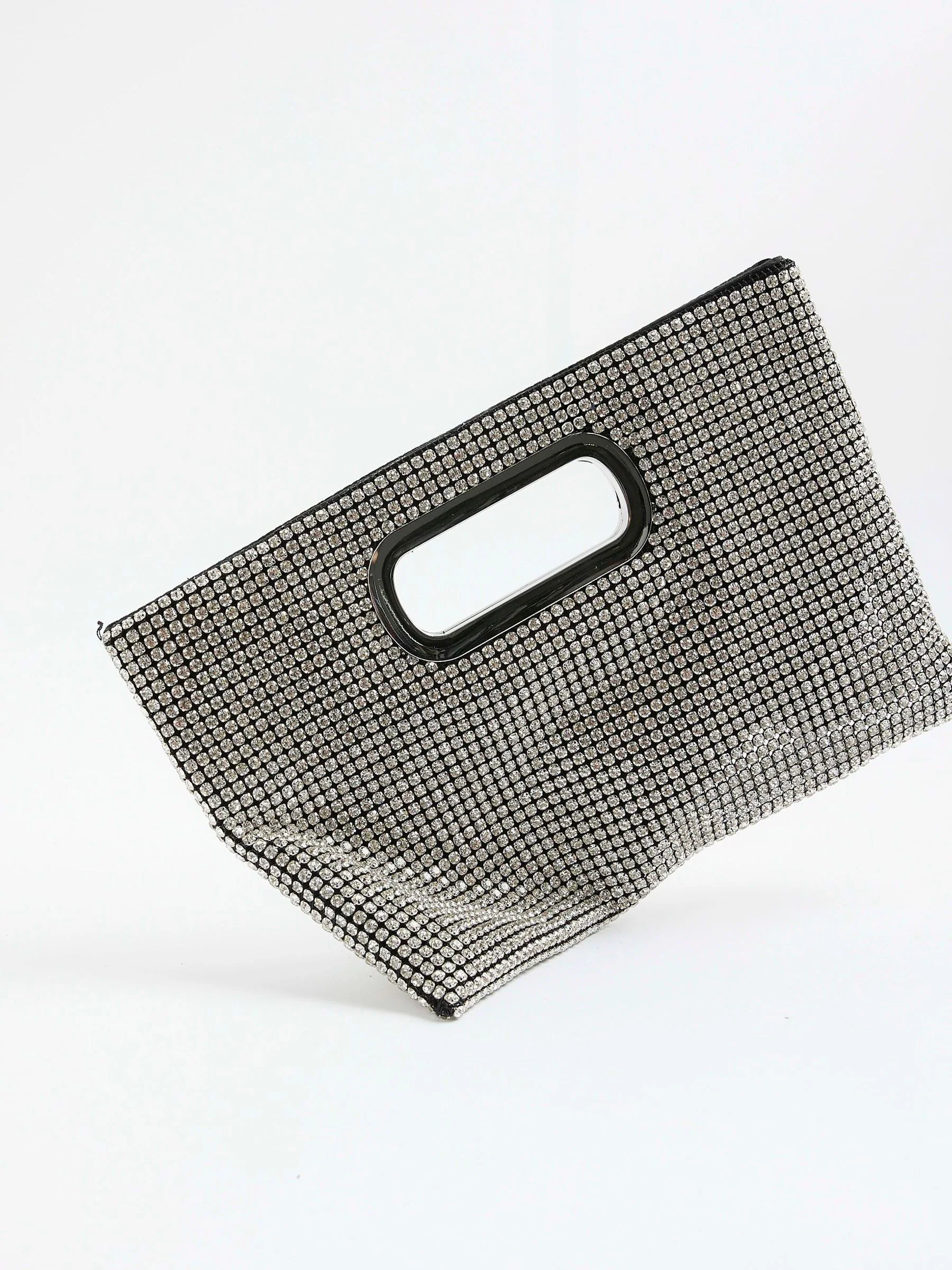 River Island Handle Diamante Clutch Bag