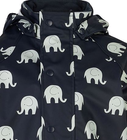 CeLaVi Regenkleidung m. Träger - PU - Dark Navy. Elefanten