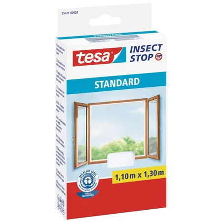 tesa Insect Stop Fliegengitter STANDARD Fenster 1,1m x 1,3m, weiss