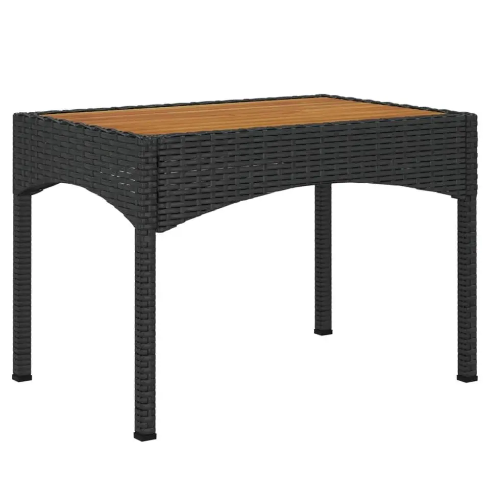 vidaXL - Verstelbare tuinstoelen - Tafel - Zwart - Poly rattan - 3 stuks