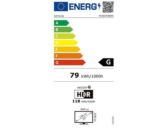 SAMSUNG - TV LED 4K 138 cm TU55U7005F AI Crystal 2025