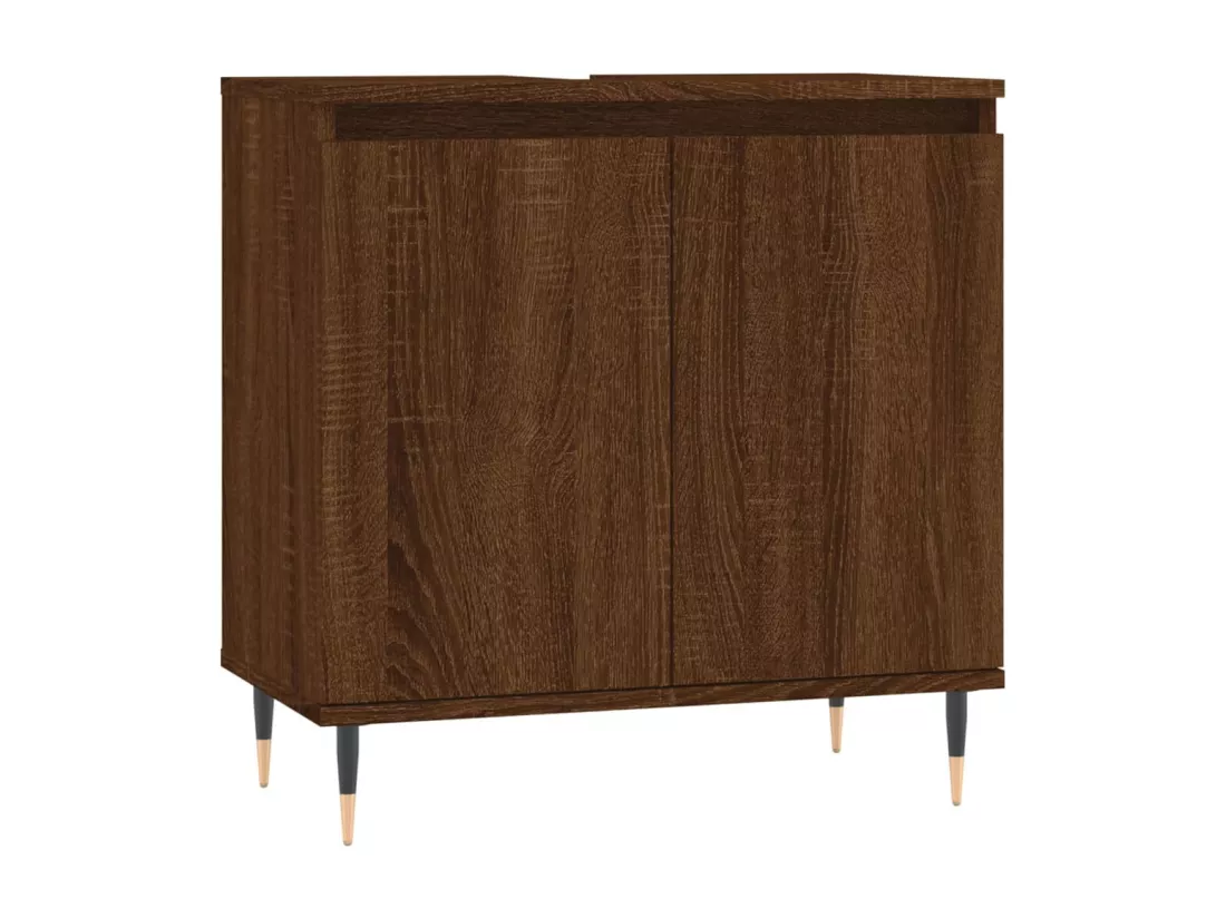 Ensemble de meubles de salle de bain 3 pcs Chêne marron