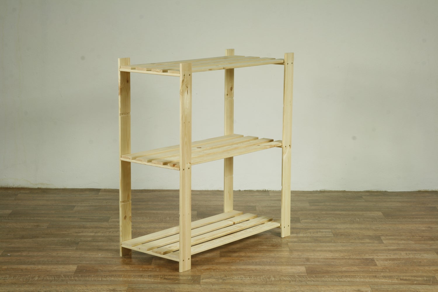 PROREGAL Houten Plank Pinepeak HxBxD 90 x 80 x 38 cm 3 Planken 1,2 cm Dik Dennenhout Natuurlijk