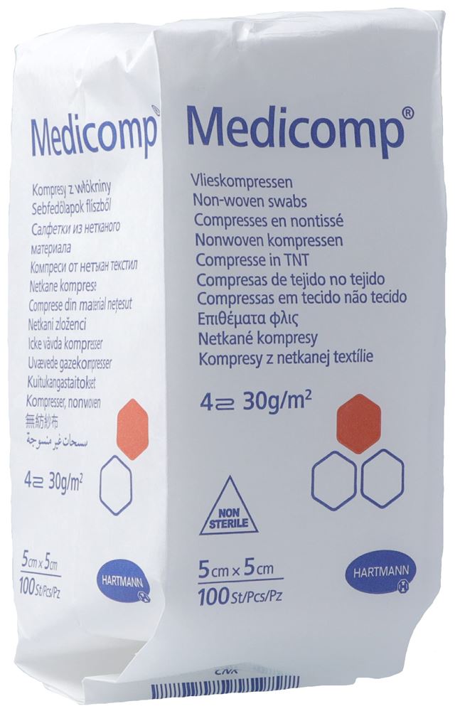 Medicomp 4 fach S30 5x5cm unsteril Btl 100 Stk