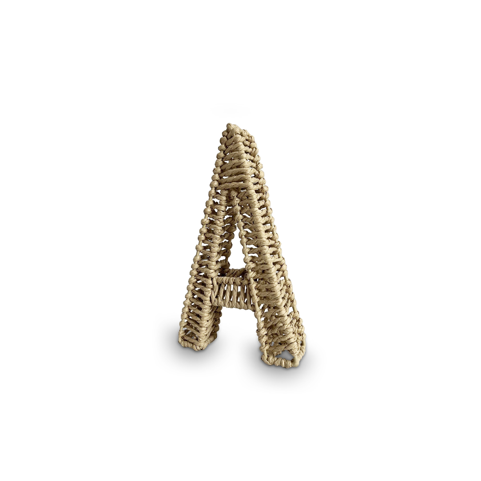 Buchstabe 'A' aus Papiergeflecht, braun, H 20,5 cm, B 12,5 cm, L 3,5 cm von fischer's lagerhaus