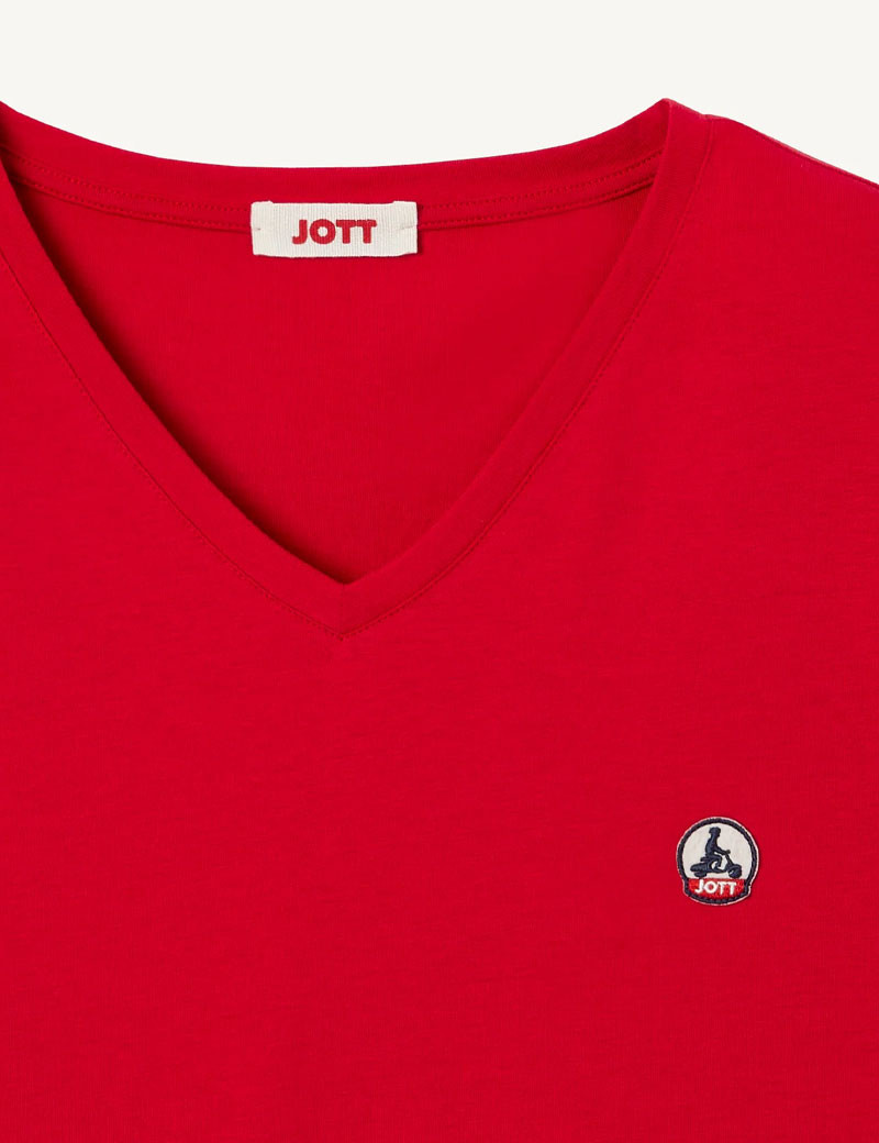 JOTT T-SHIRT HOMME MANCHES COURTES COL V BENITO ROUGE