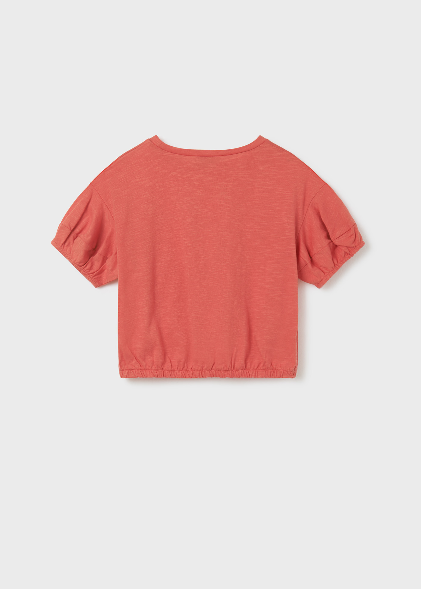 Camiseta feminina de algodão sustentável com mangas bufantes