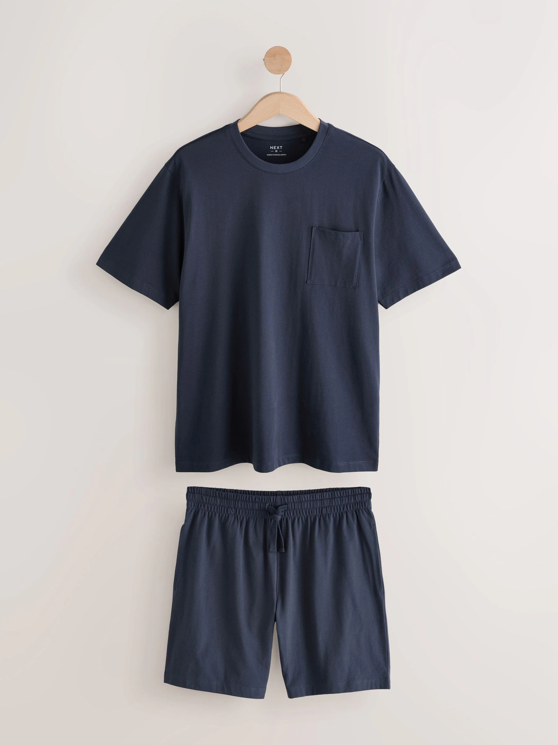 Donkerblauw - Korte jersey pyjamaset
