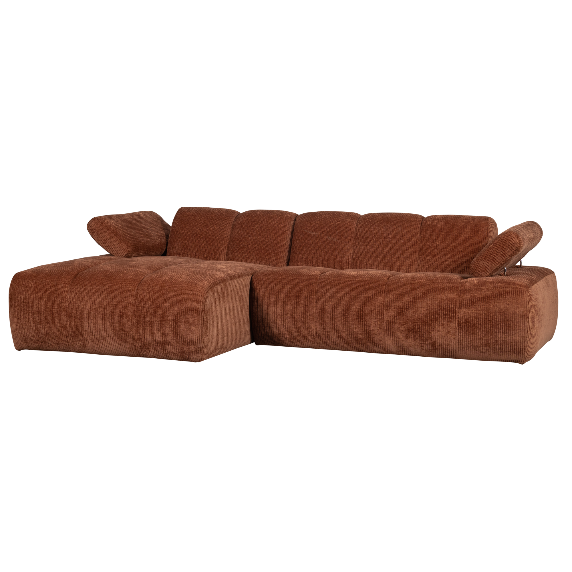 Chaise Longue Mojo Mojo Chaise Longue Links - Geweven Ribstof - Roestbruin