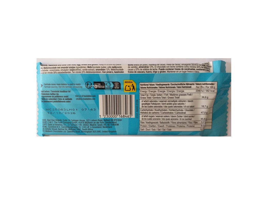 CHOCOLATE FEASTABLES MR. BEAST ALMOND 60G