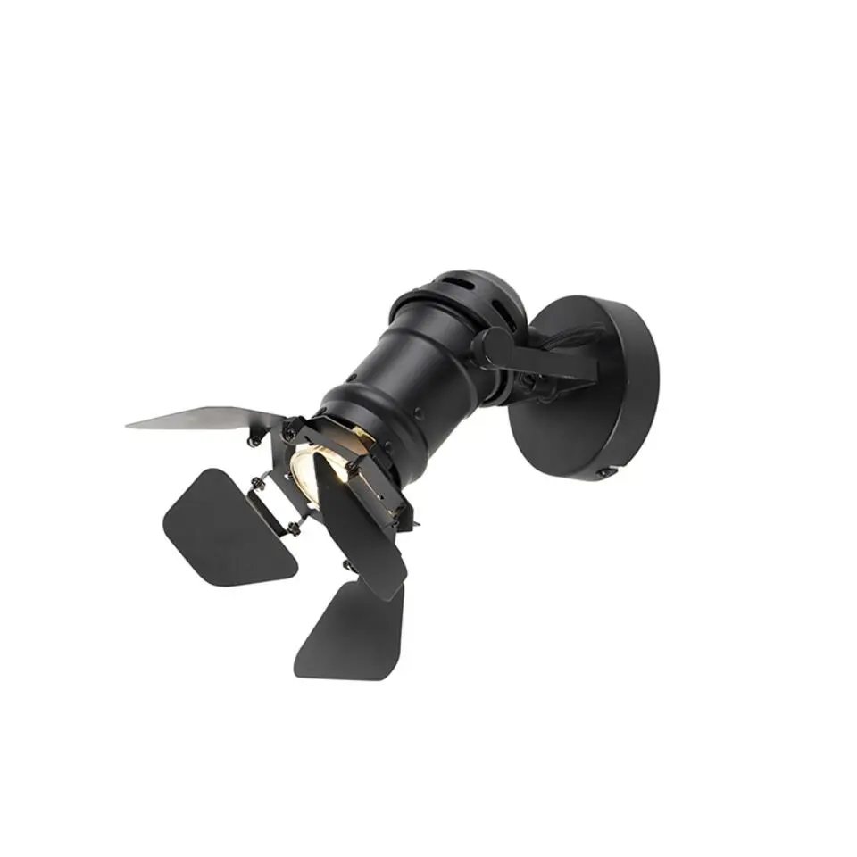 Qazqa opbouwspots movie zwart gu10