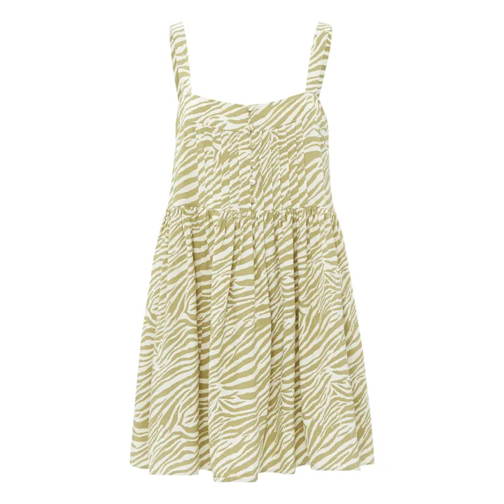 Rylee + Cru Robe en Lin Imprimé Zèbre | Jaune