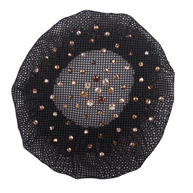 Haarnetje QHP Rhinestone Zwart-bruin