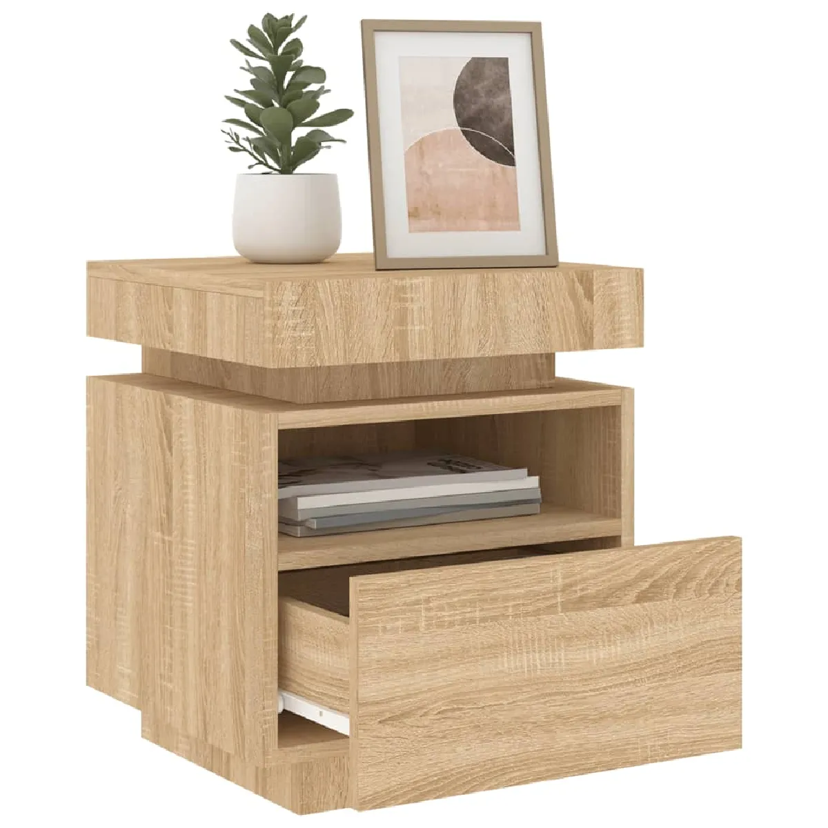 vidaXL Armoire de chevet LED