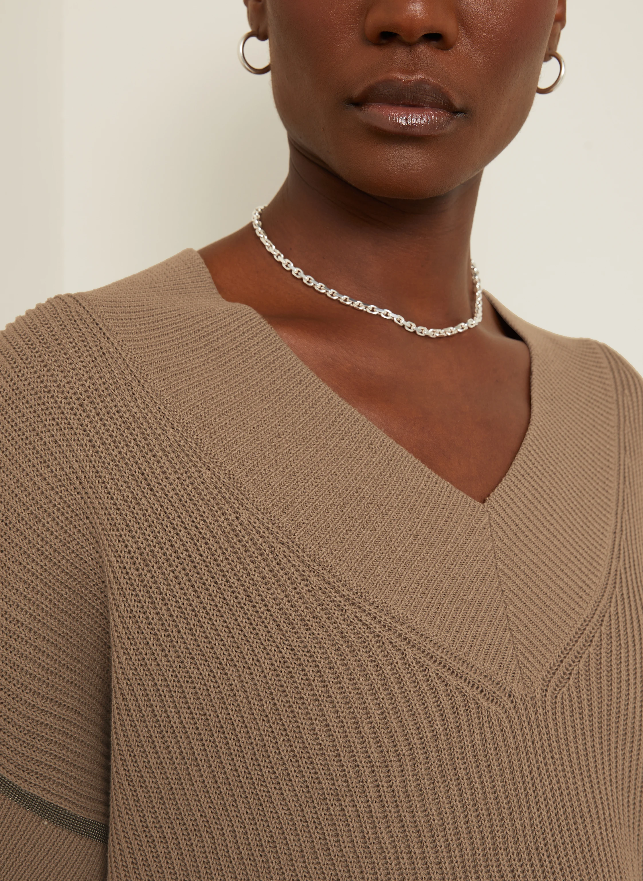 BRUNELLO CUCINELLI Strickshirt mit Schmucksteinen