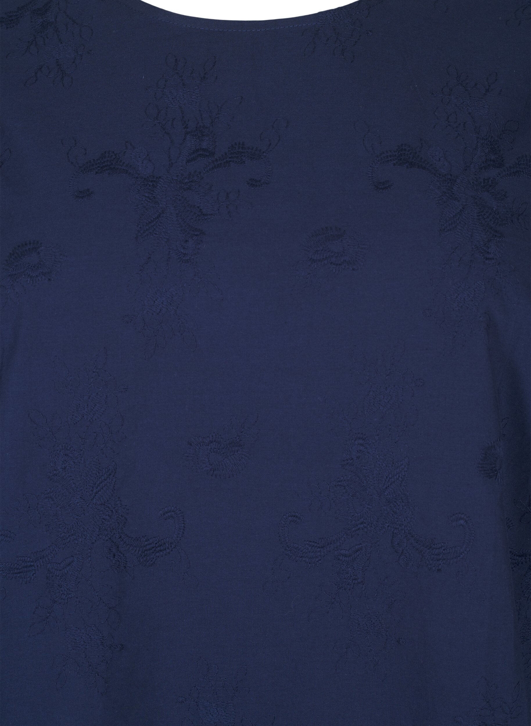 Langærmet bluse med broderi