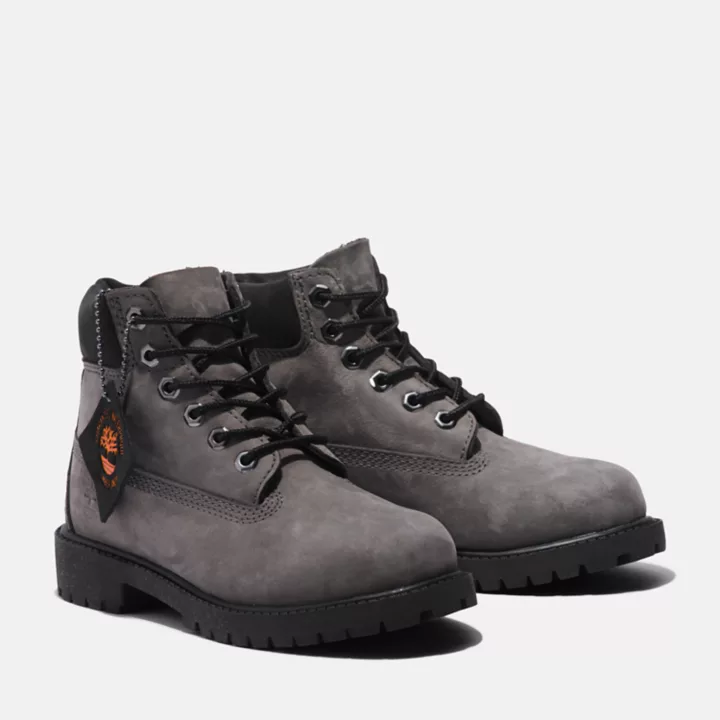 Bota Timberland Premium de 6 polegadas para jovens na cor cinza