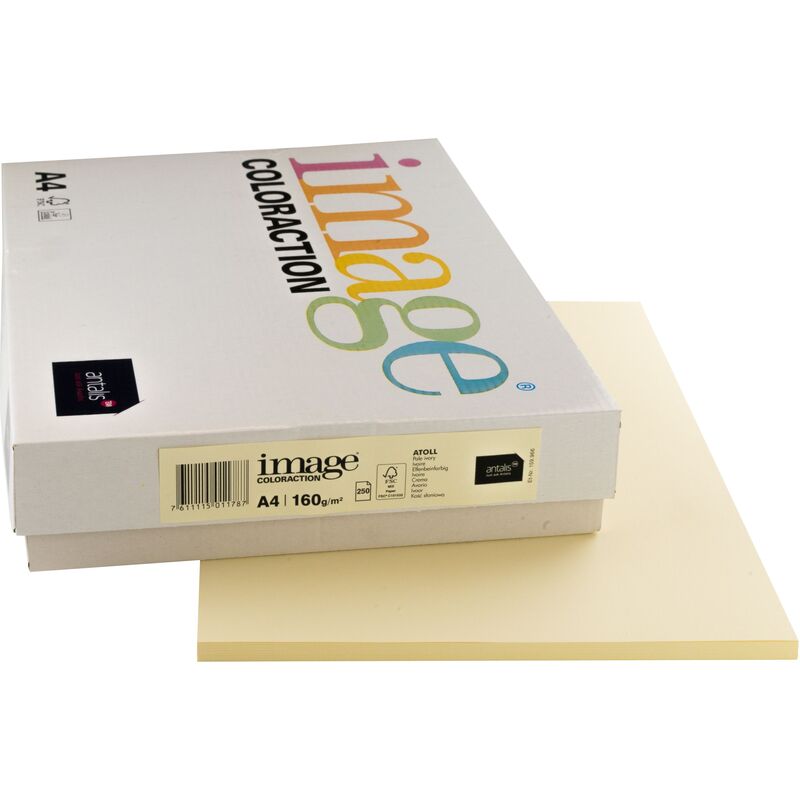 Image Coloraction Papier farbig, A4, 160 g/m², atoll elfenbein