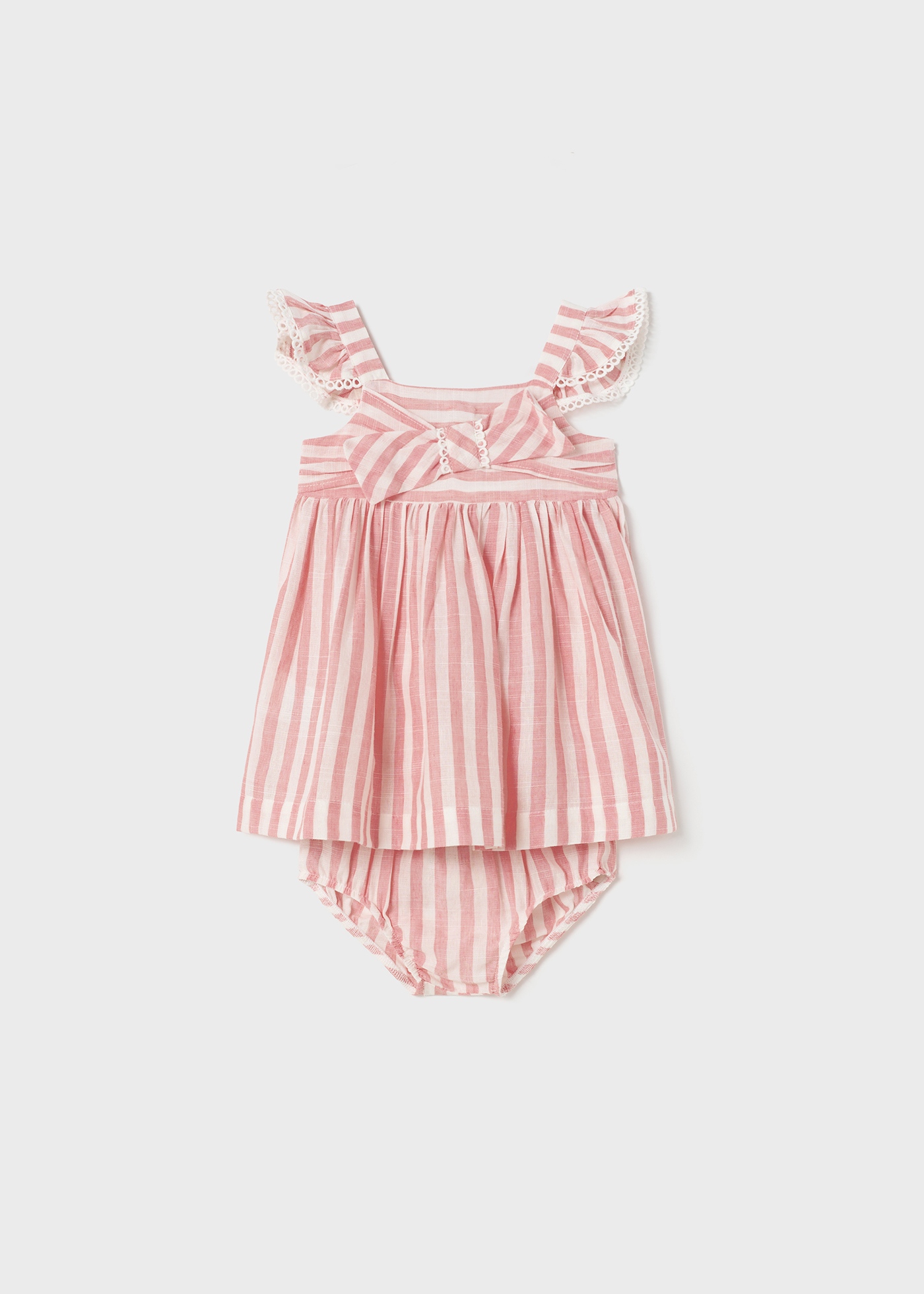 Vestido de bebê com capa de fralda estampada