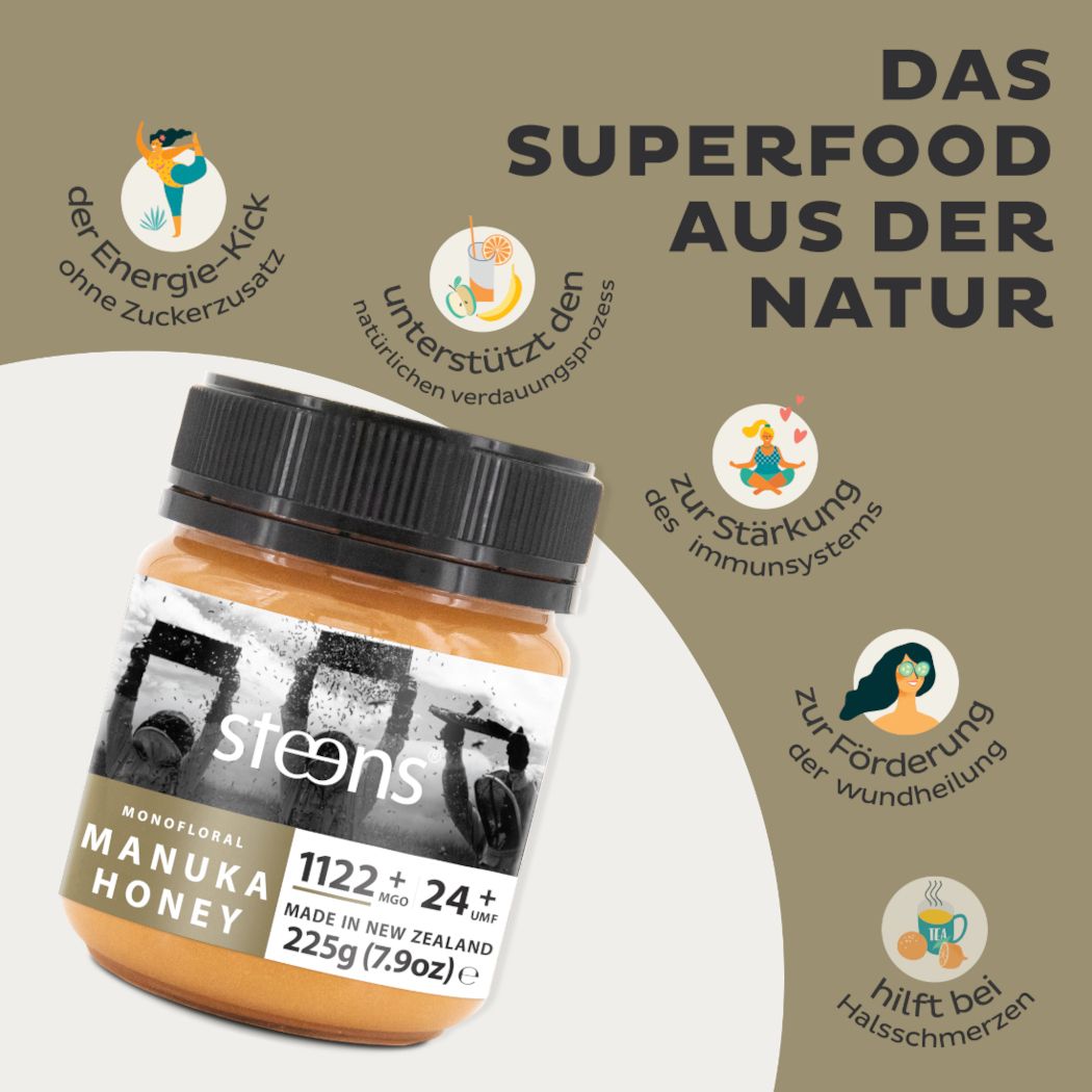 STEENS Manuka Honig MGO 1122+ I UMF24+, 225g