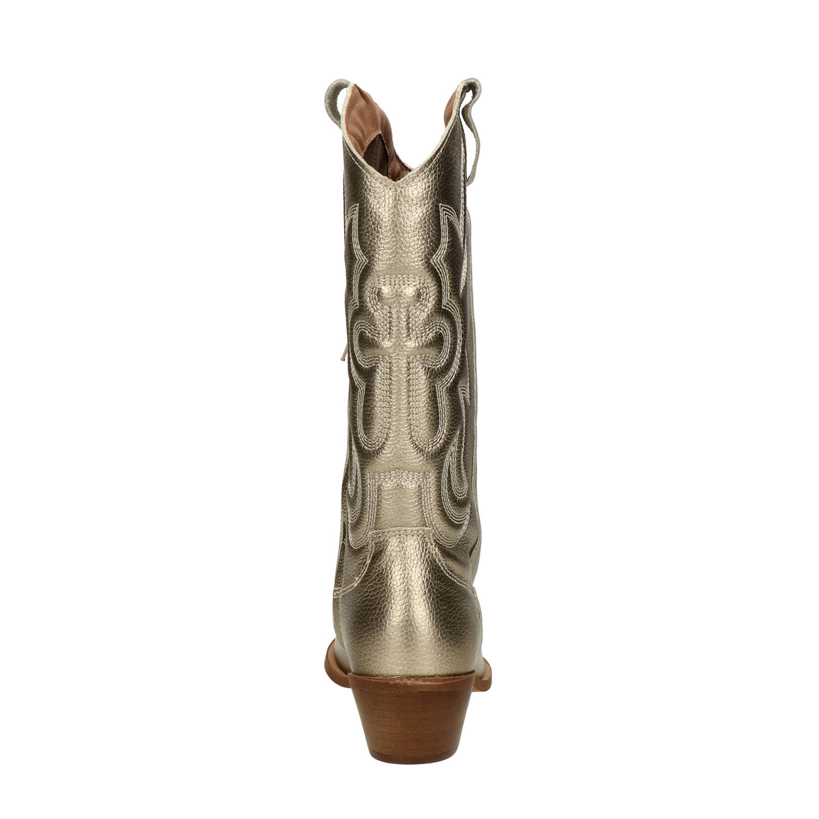 Nelson leren cowboylaarzen goud metallic