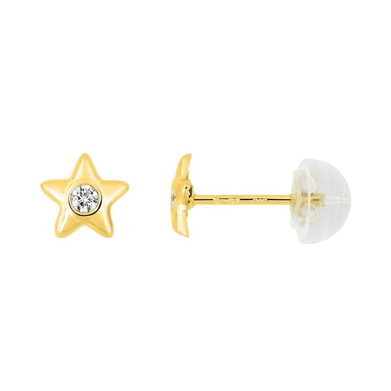 Boucles d'oreilles femme - Oxyde de zirconium - Or 9 Carats