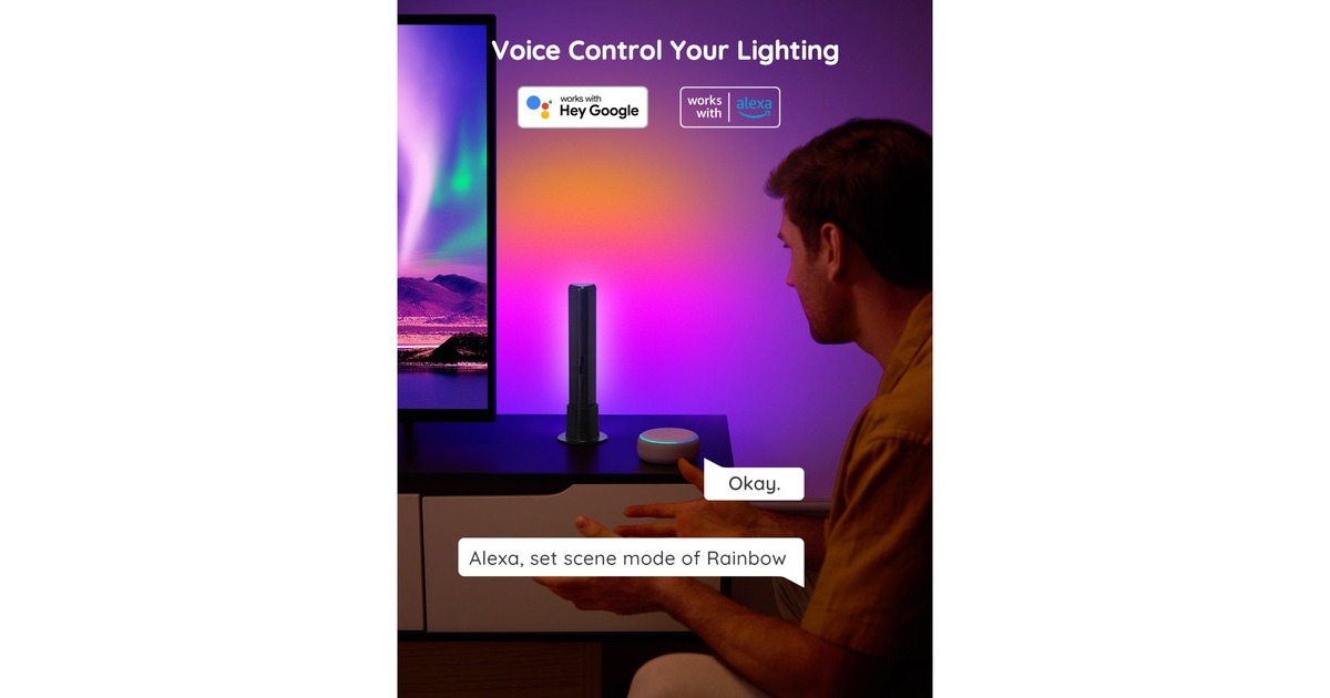 GoveeH6056 RGBICWW WiFi + Bluetooth Flow Plus Lichtbalken sfeerverlichting  (voor displays tot 45 inch)