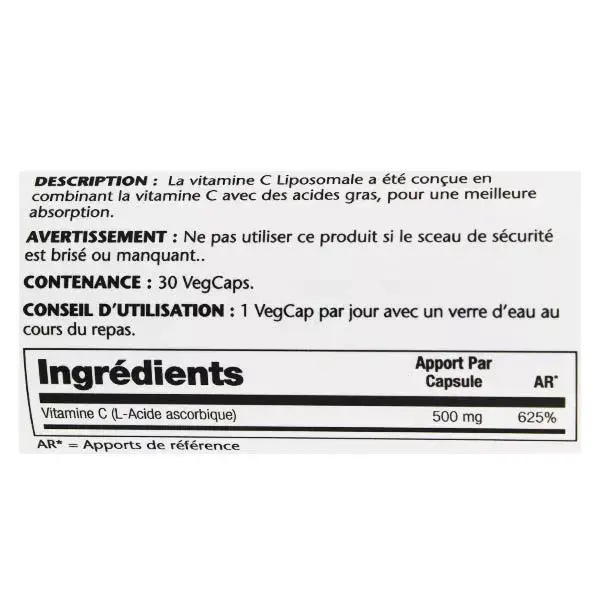 Solaray Vitamine C Liposomale 500mg 30 vegcaps