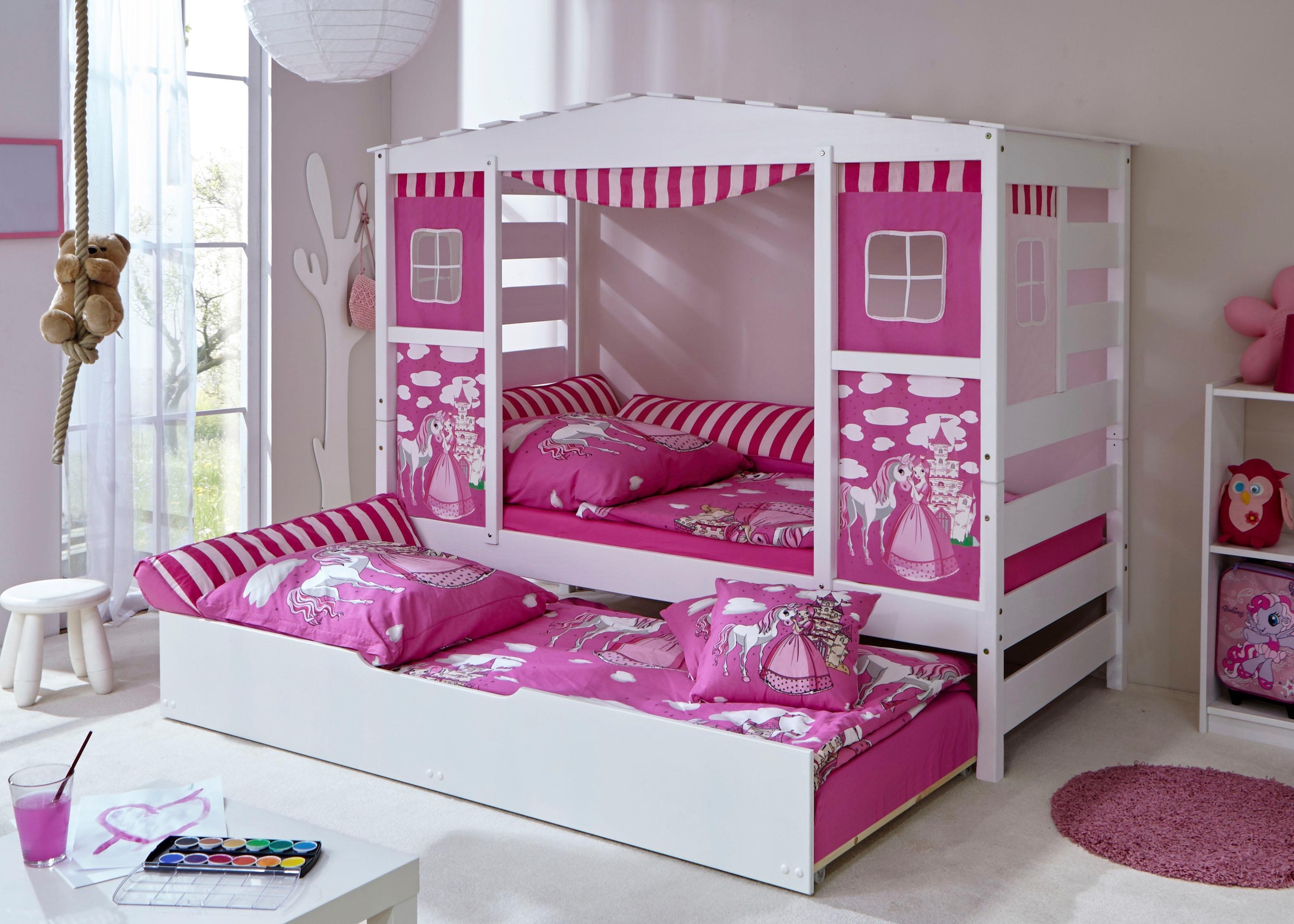 Ticaa Hausbett »Lio« Hausbett, inkl. Zusatzbett und Rollrost
