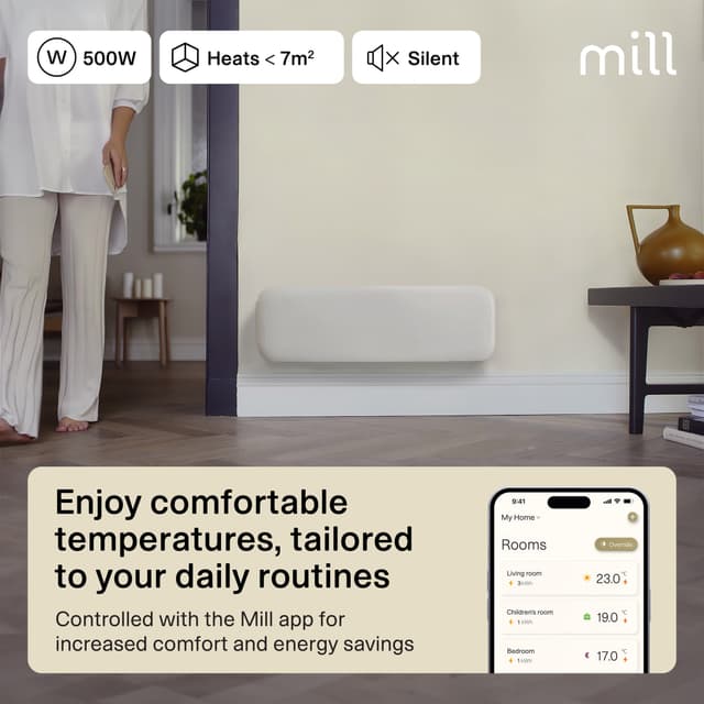 Mill Invisible Wi-Fi Gen4 panelradiator PA1500WIFI4 (hvid)